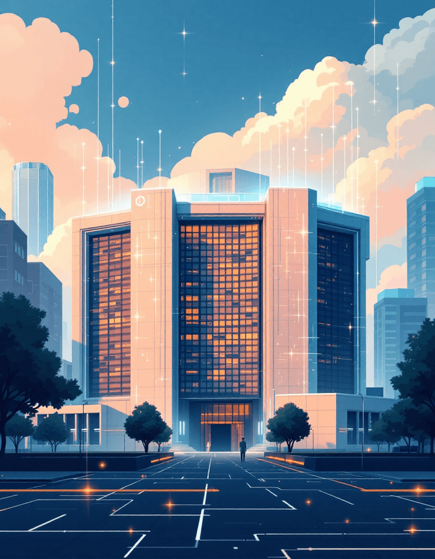Modern government building illustration